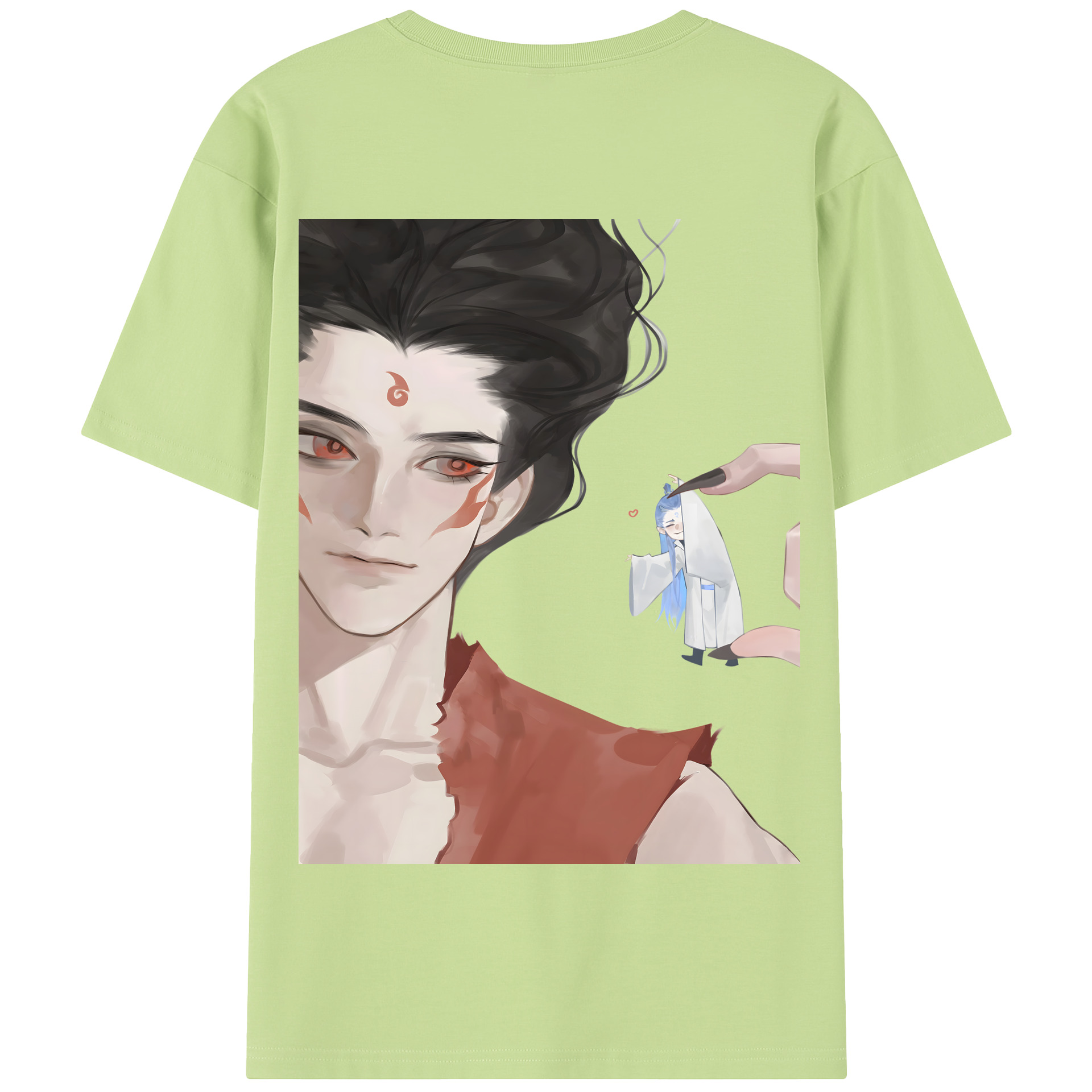 （画像用） Ne Zha 2 ナタ 魔童の大暴れ 綿100％半袖Tシャツ（背面プリント）